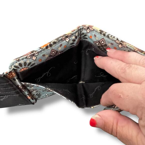 Vera Bradley Retired Canyon Floral Trifold Wallet Snap Zip Purse Clutch Quilted - Picture 11 of 13